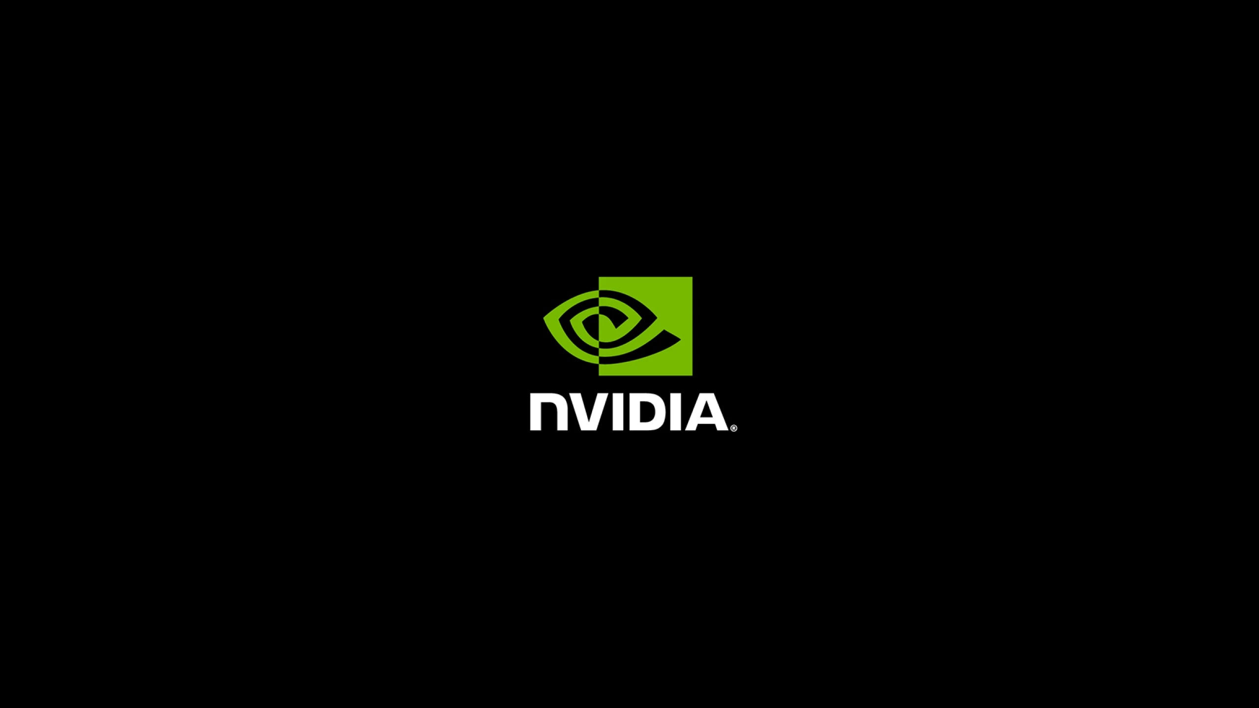 NVIDIA logo with a black background.
