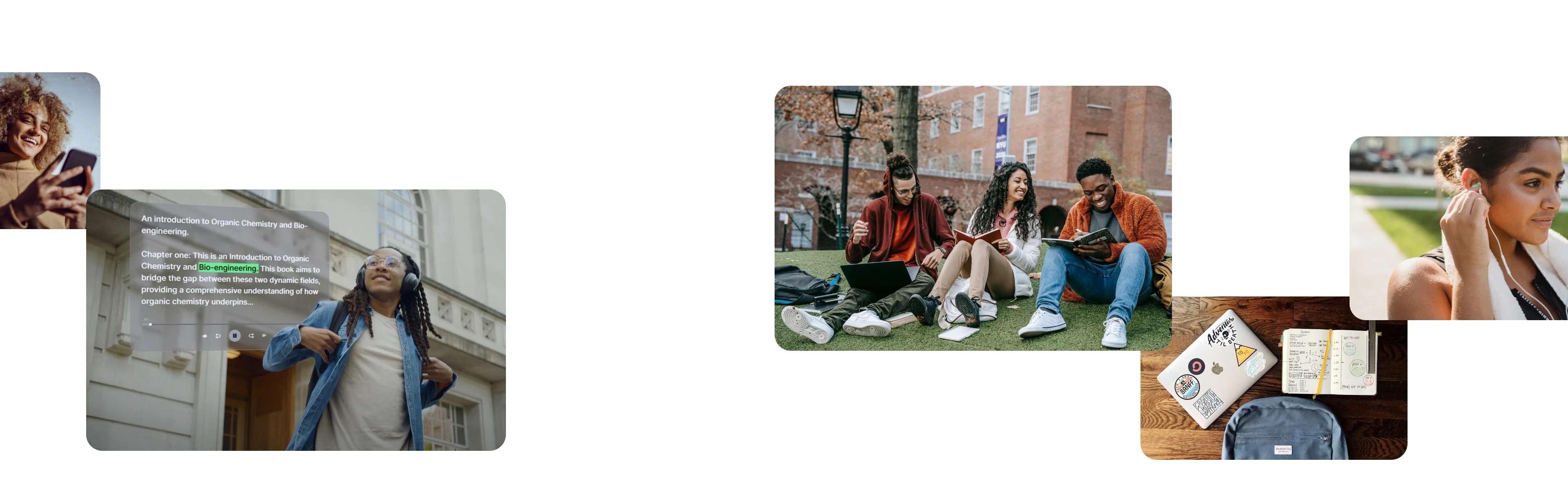 students laughing on a campus 